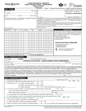 OPSEU Pension Trust Dental Benefits Claim Form