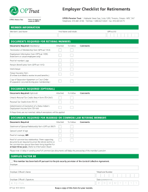 OPTrust Retirement Checklist
