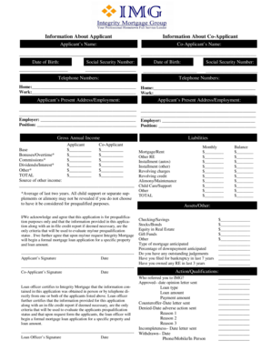 Mortgage Prequalification Application Form