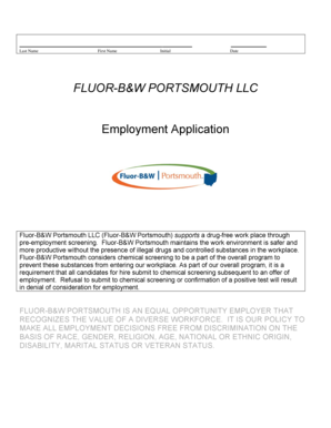 Fluor-B&W Portsmouth Employment Application