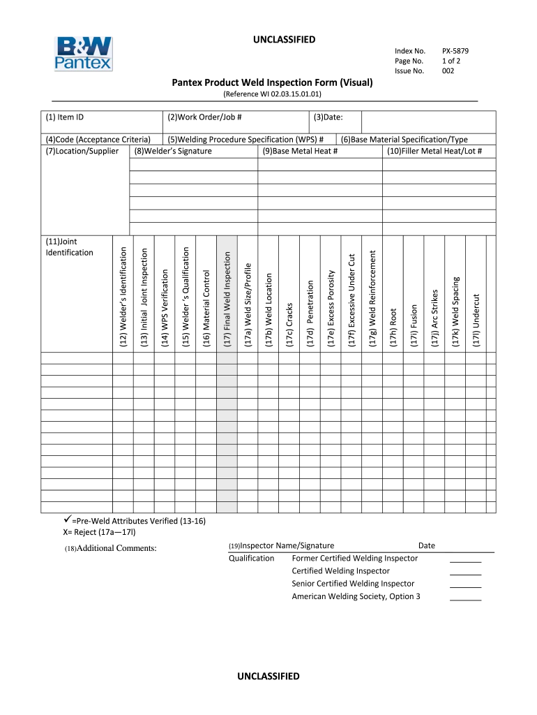 Welding Inspection Report Format Pdf - Fill Online, Printable For Welding Inspection Report Template