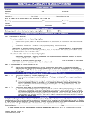 Traditional IRA Required Death Distributions Form