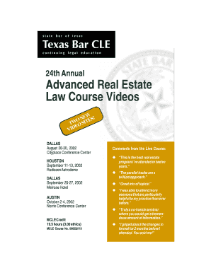 Advanced Real Estate Law Course Videos - TexasBarCLE