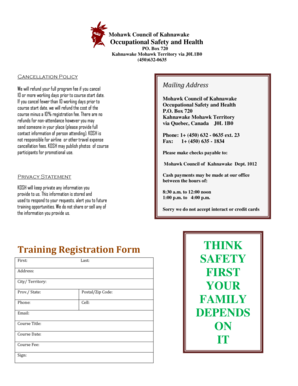 Individual Training Registration Form - Mohawk Council Of ...