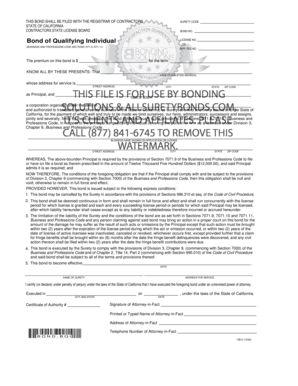 California Contractor Bond Form