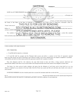 Bid bond in construction - California Form of Bid Bond.pdf - Surety Bond