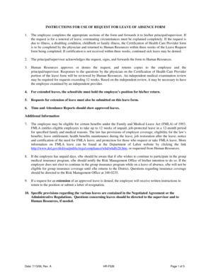 Request for Leave of Absence Form