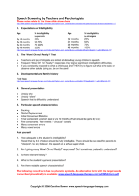 Speech Screening Form