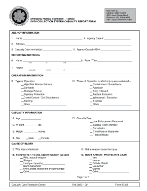 Tactical Casualty Report Form
