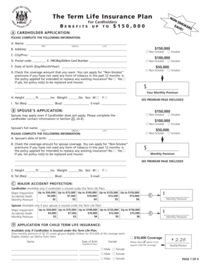Term Life Insurance Application