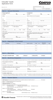 FollowMe Health Application Form