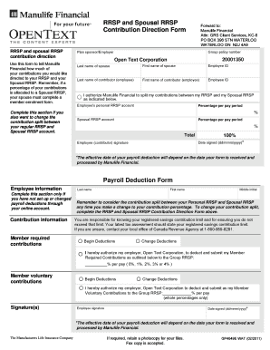 RRSP Contribution Direction Form