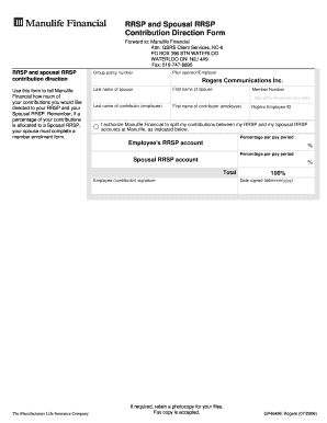 RRSP Contribution Direction Form