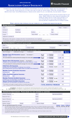 Association Group Insurance Application