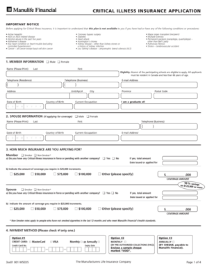 Critical Illness Insurance Application