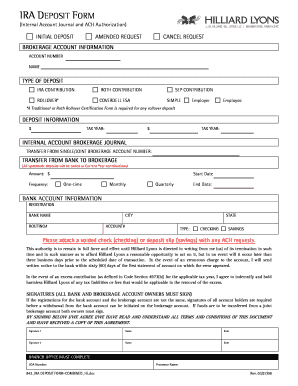 Ira contribution form - hilliard lyons ira forms