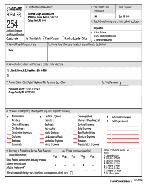 Standard Form 254/255 - Electrical Design Associates