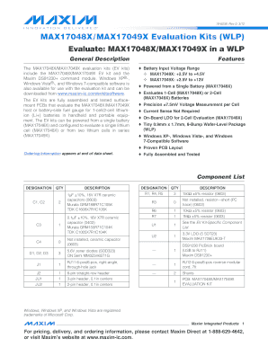 Fillable Online MAX17048X/MAX17049X Evaluation Kits (WLP) - Maxim Fax ...