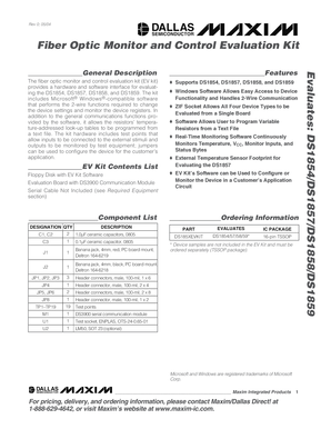 Maxim Integrated - DS185XEVKIT Datasheet Maxim Integrated