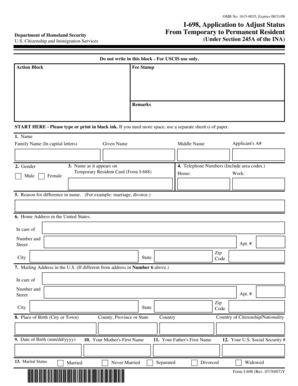 I-698 Application to Adjust Status