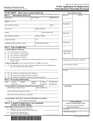 USCIS N-565 Application for Replacement