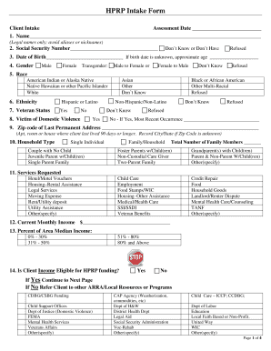 HPRP Intake Form