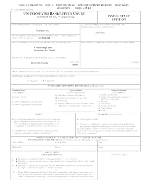 trendset bankruptcy form