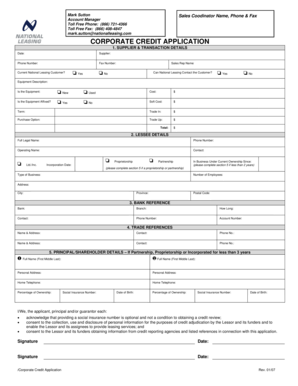 Corporate Credit Application