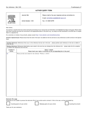 Author Query Form