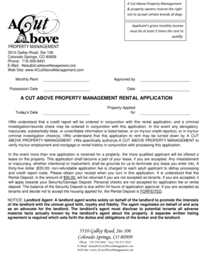 Rental Application Form