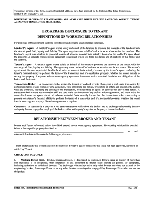 Colorado Brokerage Disclosure to Tenant