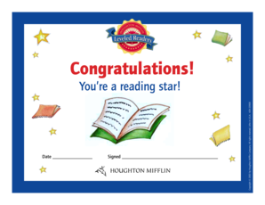 Reading Star Certificate
