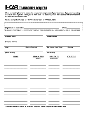 Transcript Request Form