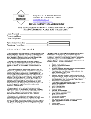 Home Inspection Agreement