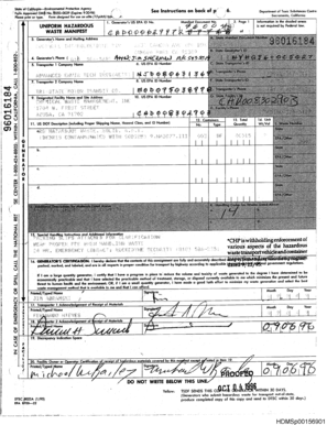 California Hazardous Waste Manifest