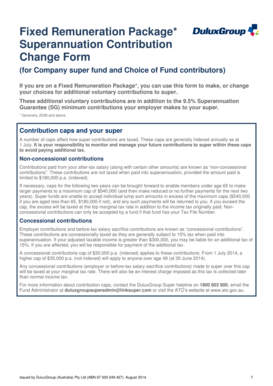 Superannuation Contribution Change Form