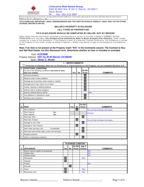 Colorado Seller's Property Disclosure Form