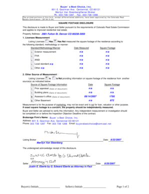 Colorado Square Footage Disclosure Form