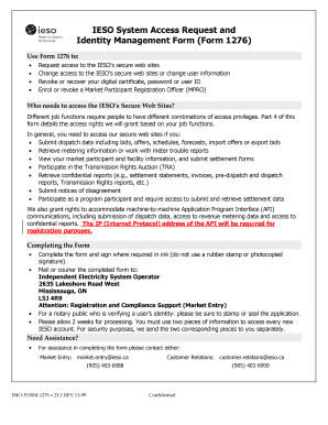 IESO System Access Request Form 1276