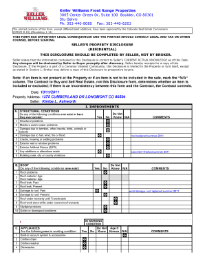 Colorado Seller's Property Disclosure Form