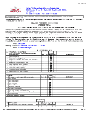 Colorado Seller's Property Disclosure Form