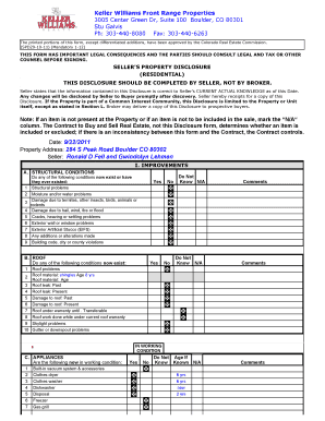 Colorado Seller's Property Disclosure Form