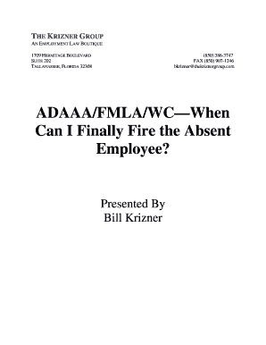 ADAAA/FMLA/WC Leave Laws Quiz