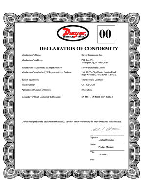 Declaration of Conformity