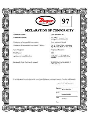 Declaration of Conformity