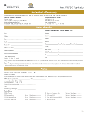 Joint AAN/ENS Application