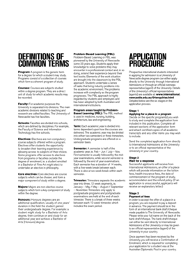 University of Newcastle Postgraduate Application Form