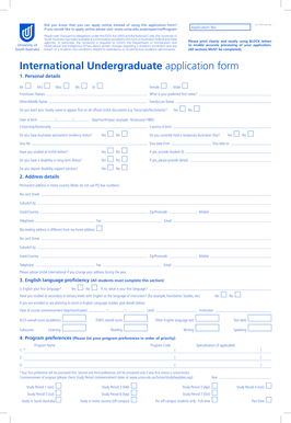 International Undergraduate Application Form