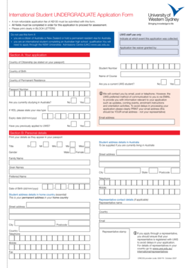 International Student Undergraduate Application Form