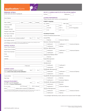 Carrick Institute of Education Application Form